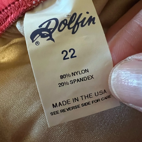 Dolfin Competition Swim Suit Abstract Red Swimsuit Girls Juniors Size 22 NWT - Picture 5 of 9